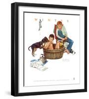 Lickin' Good Bath-Norman Rockwell-Framed Art Print