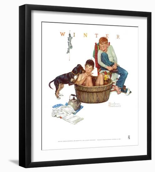 Lickin' Good Bath-Norman Rockwell-Framed Art Print