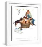 Lickin' Good Bath-Norman Rockwell-Framed Art Print