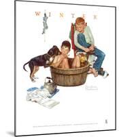 Lickin' Good Bath-Norman Rockwell-Mounted Art Print