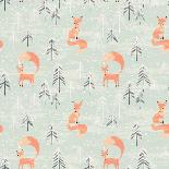 Llamas and Cactus on Green Background-Lidiebug-Art Print