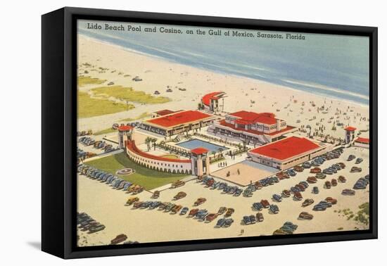 Lido Beach, Casino, Sarasota, Florida-null-Framed Stretched Canvas