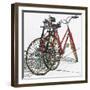 Lido Bikes Duet-Micheal Zarowsky-Framed Giclee Print