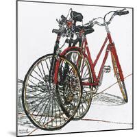 Lido Bikes Duet-Micheal Zarowsky-Mounted Giclee Print