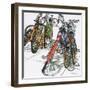 Lido Bikes Octet-Micheal Zarowsky-Framed Giclee Print