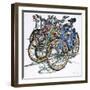 Lido Bikes Sextet-Micheal Zarowsky-Framed Giclee Print