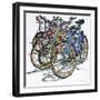 Lido Bikes Sextet-Micheal Zarowsky-Framed Giclee Print