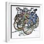 Lido Bikes Sextet-Micheal Zarowsky-Framed Giclee Print