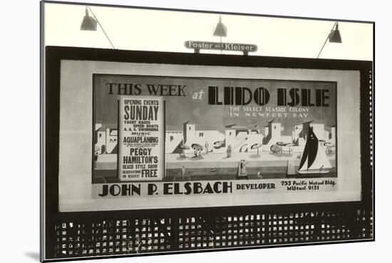 Lido Isle Billboard-null-Mounted Art Print
