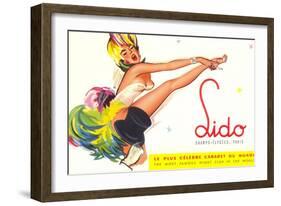 Lido Poster, Dancing Girl, France-null-Framed Art Print