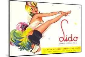 Lido Poster, Dancing Girl, France-null-Mounted Art Print