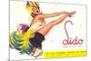 Lido Poster, Dancing Girl, France-null-Mounted Premium Giclee Print