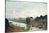 Lido with Cattle Grazing-Giuseppe Abbati-Stretched Canvas