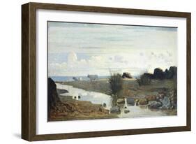 Lido with Cattle Grazing-Giuseppe Abbati-Framed Giclee Print