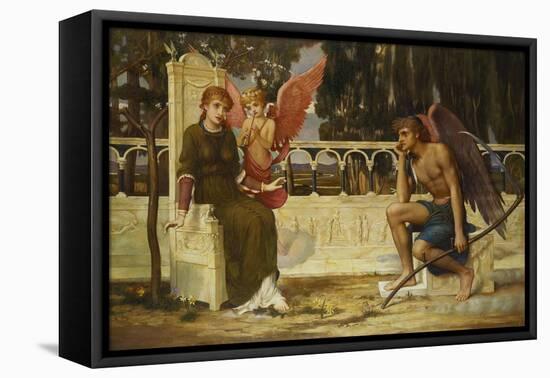 Liebe und Zeit (Love and Time)-John Melhuish Strudwick-Framed Stretched Canvas