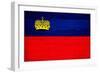 Liechtenstein Flag Design with Wood Patterning - Flags of the World Series-Philippe Hugonnard-Framed Art Print