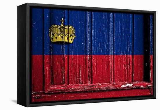 Liechtenstein Flag-budastock-Framed Stretched Canvas