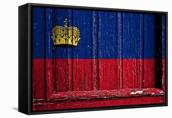Liechtenstein Flag-budastock-Framed Stretched Canvas