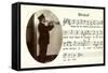 Lied Weckruf, Trompeter, Note, Liedtext, Dampfer-null-Framed Stretched Canvas