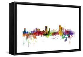 Liege Belgium Skyline-Michael Tompsett-Framed Stretched Canvas