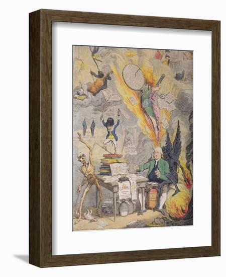 Lieut Goverr Gall-Stone, Inspired by Alecto, or the Birth of Minerva-James Gillray-Framed Giclee Print