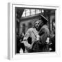 Lieut. John Hancock Spear Kissing His Bride, Ester, While Saying Goodbye in Penn Station-Alfred Eisenstaedt-Framed Photographic Print