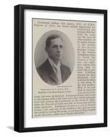 Lieutenant a C Lowry, Rn, Medallist of the Royal Humane Society-null-Framed Giclee Print