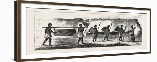 Lieutenant Cameron in Central Africa, Karimbu (Chief Near Kwakasongo) and His Train, 1876-null-Framed Premium Giclee Print