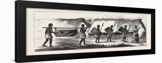 Lieutenant Cameron in Central Africa, Karimbu (Chief Near Kwakasongo) and His Train, 1876-null-Framed Giclee Print