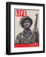 Lieutenant Kelso C. Horne of US Airborne Infantry, Part of Invasion at Normandy, August 14, 1944-Bob Landry-Framed Premium Photographic Print