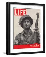 Lieutenant Kelso C. Horne of US Airborne Infantry, Part of Invasion at Normandy, August 14, 1944-Bob Landry-Framed Photographic Print