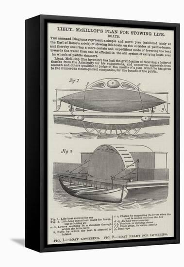 Lieutenant Mckillop's Plan for Stowing Life-Boats-null-Framed Stretched Canvas