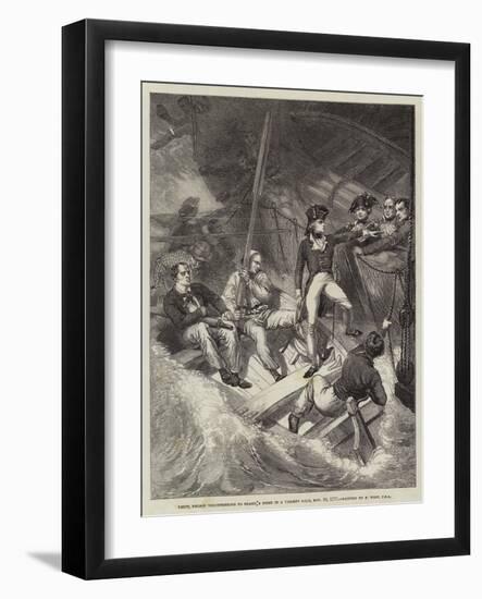 Lieutenant Nelson Volunteering to Board a Prize in a Violent Gale, 20 November 1777-Benjamin West-Framed Giclee Print