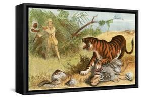 Lieutenant Rice and the Tiger-English School-Framed Stretched Canvas
