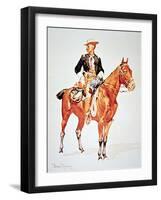 Lieutenant S.C. Robertson, Chief of the Crow Scouts, from a Watercolour of 1890-Frederic Sackrider Remington-Framed Giclee Print