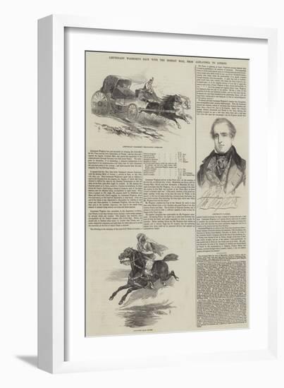 Lieutenant Waghorn's Race with the Bombay Mail, from Alexandria to London-null-Framed Giclee Print