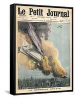 Lieutenant Warneford Shoots Down the First Zeppelin of the War Over Ghent-null-Framed Stretched Canvas