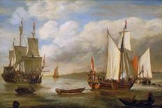 Variety of Dutch Boats: Sailboats, Ships and Barges. Oil on Canvas by Lieve Pietersz Verschuier (16-Lieve Verschuier-Giclee Print