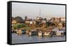 Life Along the Mekong River Approaching the Capital City of Phnom Penh, Cambodia, Indochina-Michael Nolan-Framed Stretched Canvas