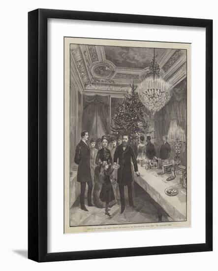 Life at San Remo, the Crown Prince and Family in the Billiard-Room, Villa Zirio, the Christmas Tree-null-Framed Giclee Print