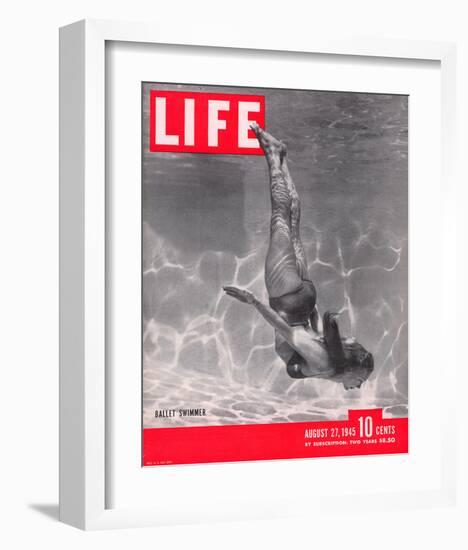 LIFE Ballet Swimmer 1945-null-Framed Art Print