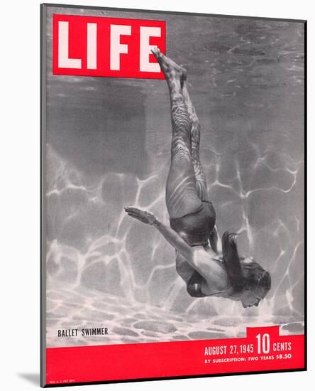 LIFE Ballet Swimmer 1945-null-Mounted Art Print