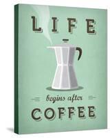 Life Begins after Coffee-Amalia Lopez-Stretched Canvas