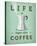 Life Begins after Coffee-Amalia Lopez-Stretched Canvas