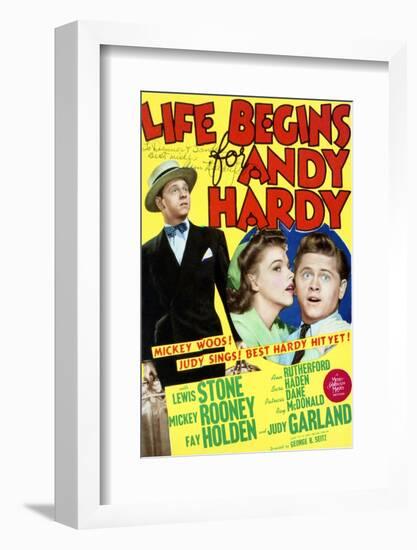 Life Begins for Andy Hardy - Movie Poster Reproduction-null-Framed Photo