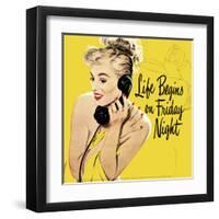 Life Begins on Friday Night-null-Framed Art Print