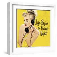 Life Begins on Friday Night-null-Framed Art Print