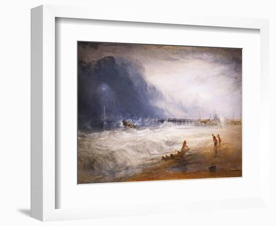 Life boat and manby apparatus going off to a stranded vessel, 19th century-Joseph Mallord William Turner-Framed Giclee Print