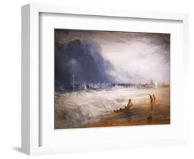 Life boat and manby apparatus going off to a stranded vessel, 19th century-Joseph Mallord William Turner-Framed Giclee Print