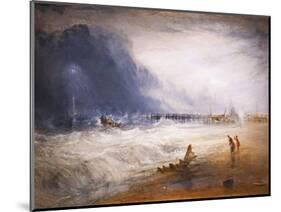 Life boat and manby apparatus going off to a stranded vessel, 19th century-Joseph Mallord William Turner-Mounted Giclee Print